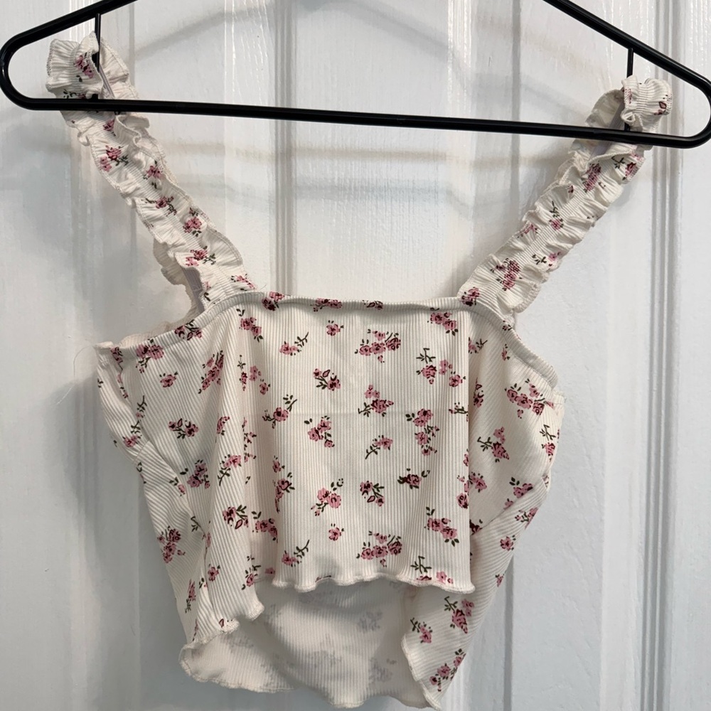 Floral Ruffle Strap Top - Picture 2 of 2